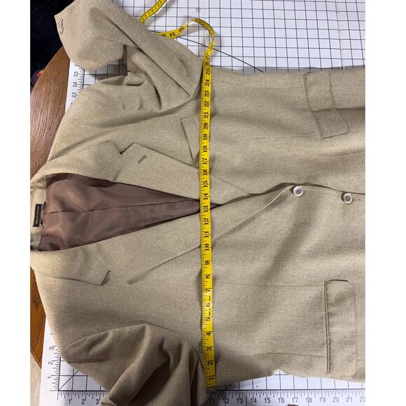 Witty Brothers Vintage Tan Linen Blend Suit Jacket Blazer Men Size 52 - Picture 7 of 7